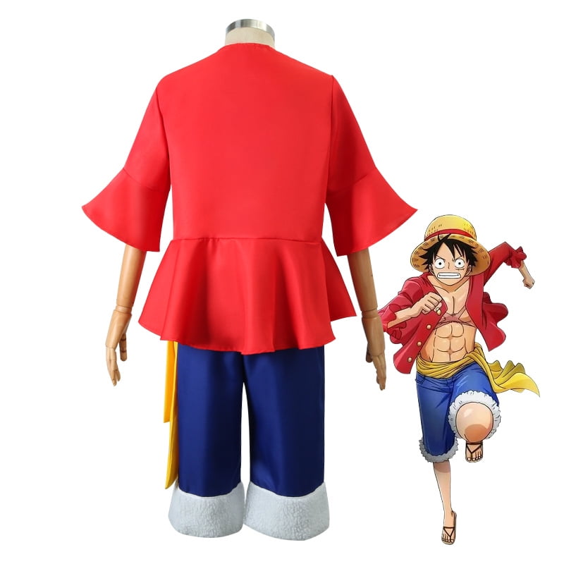 Kids and Adult US Size Anime Monkey D Luffy Red Outfit Cosplay Costume - Walmart.com
